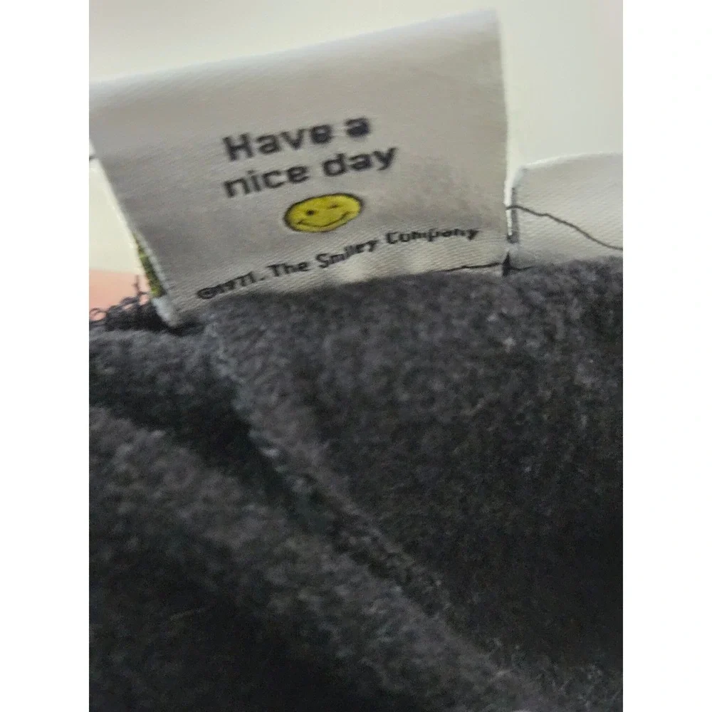 Smiley World Kids Sweatpants Black Size L 14/16 Joggers Pants‎ Happy Face